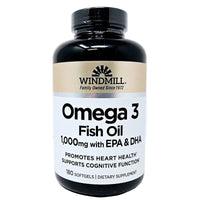 Omega-3 Fish Oil 1000 mg 180 Softgels by Windmill - Image 1