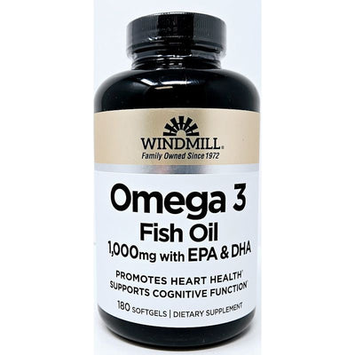 Omega-3 Fish Oil 1000 mg 180 Softgels 