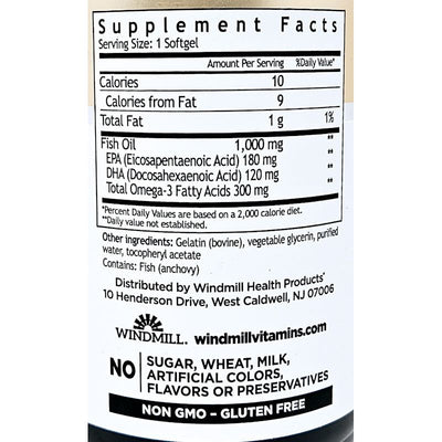 Omega-3 Fish Oil 1000 mg 180 Softgels l