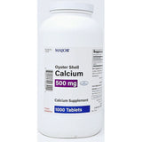 Oyster Shell Calcium 500 mg 1000 Tablets by Major
