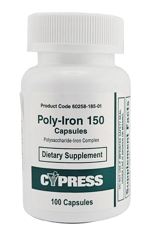 Poly-Iron 150 mg 100 Capsules by Cypress - Main product image
