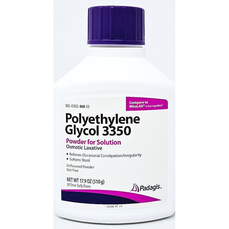 Polyethylene Glycol 3350, 17.9 oz each (1 or 3 Pack) by Padagis - Main product image