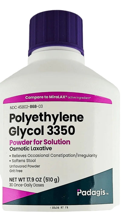 Polyethylene Glycol 3350, 17.9 oz each (1 or 3 Pack) by Padagis