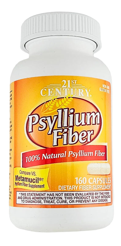 Psyllium Fiber 160 Capsules by 21st Century - Main product image