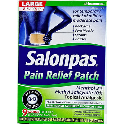Salonpas Pain Relieving Patch, 9 Large Patches