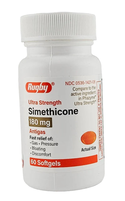 Simethicone 180 mg 60 softgels by Rugby