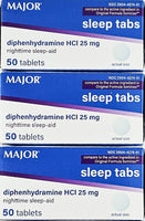 Sleep Tabs 25 mg 50 Tablets Each (1 or 3 Pack) by Major - Image 2