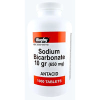 Sodium Bicarbonate 650 mg (Antacid) 1000 Tablets by Rugby - Image 1