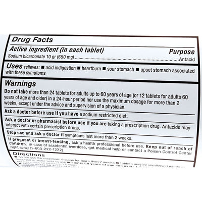 Sodium Bicarbonate (Antacid)