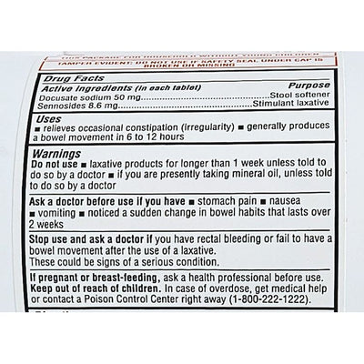 Stimulant Laxative plus Stool Softener 1000 Tablets by Rugby