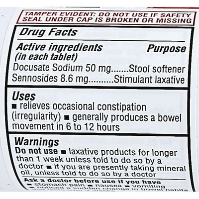 Stool Softener plus Stimulant Laxative 100 Tablets by Leader