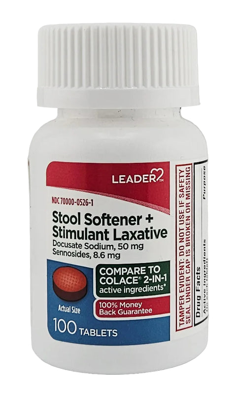 Stool Softener plus Stimulant Laxative 100 Tablets by Leader - Main product image