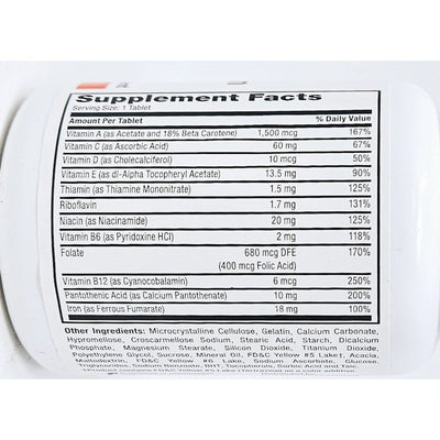 Tab-A-Vite (Multivitamin with Iron) 100 Tablets by Major