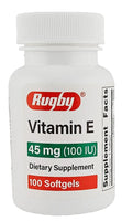 Vitamin E, 45 mg (100 IU) 100 Softgels by Rugby - Image 1