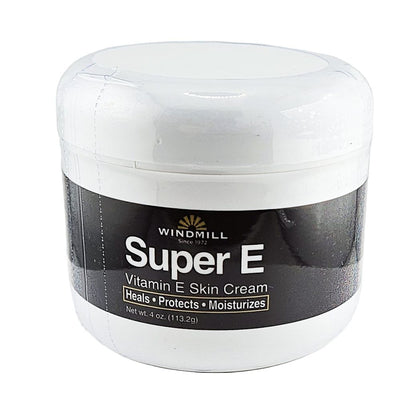 Jar of Windmill Super E Vitamin E Skin Cream on a white background