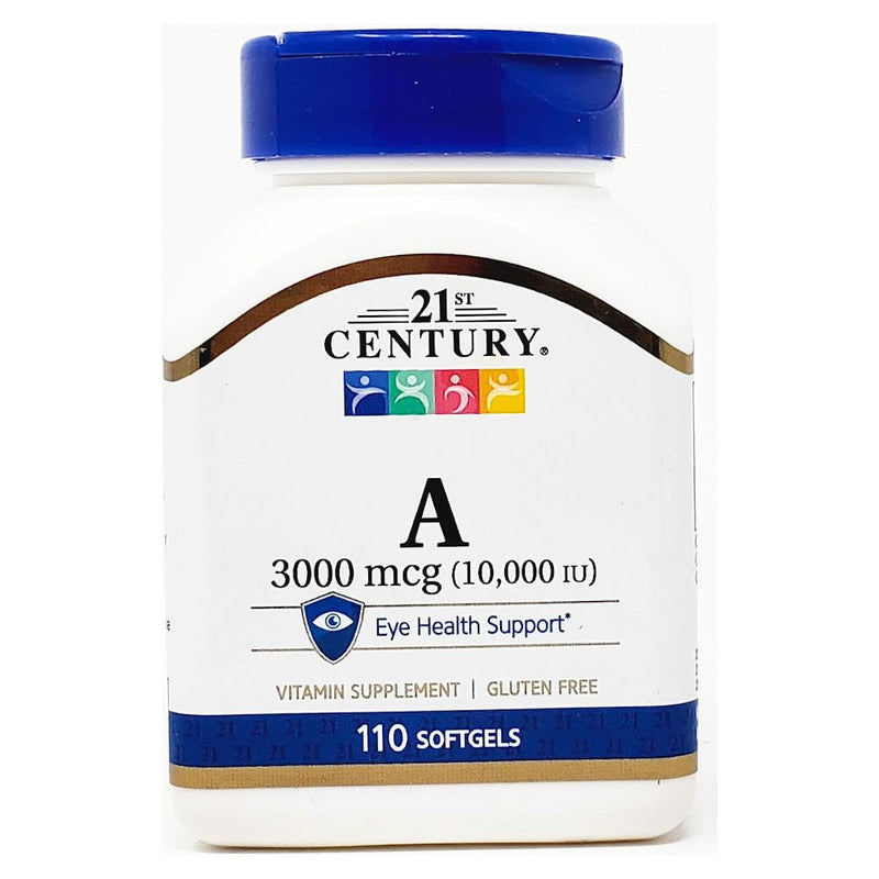 Vitamin A 3000 mcg (10,000 IU) 110 Softgels by 21st Century - Main product image