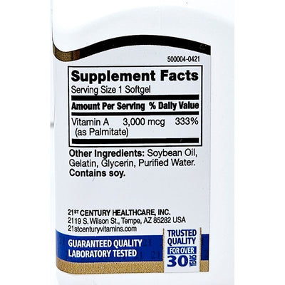 Vitamin A 3,000 mcg 10,000 IU