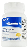 Vitamin A 3000 mcg 100 Softgels by Major - Image 1
