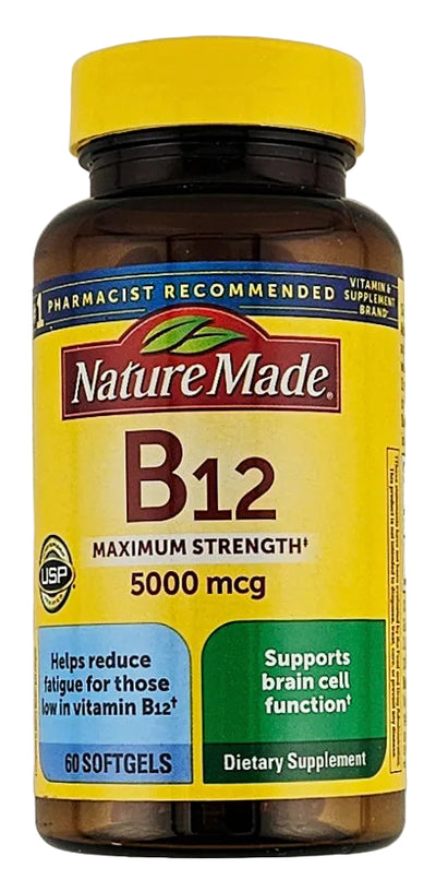 Vitamin B12, 5000 mcg 60 Softgels by Nature Made