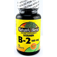 Vitamin B2, 100 mg 100 Tablets by Natures Blend - Image 1