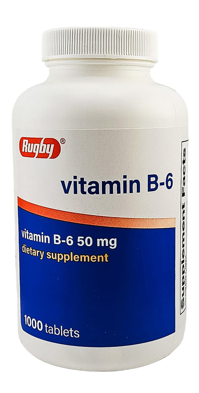 Vitamin B-6, 50 mg 1000 Tablets by Rugby