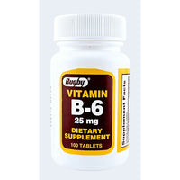 Vitamin B6, 25 mg 100 Tablets by Rugby - Image 1