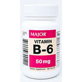 Vitamin B6, 50 mg 100 Tablets by Major
