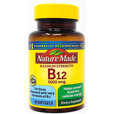 Vitamin B12, 5000 mcg 60 Softgels by Nature Made