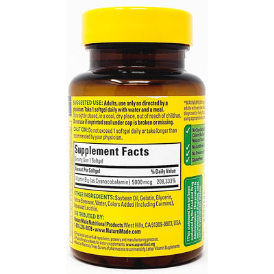 Vitamin B12 - 5000 mcg 60 Softgels by Nature Made