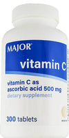 Vitamin C 500 mg 300 Tablets by Major - Image 1
