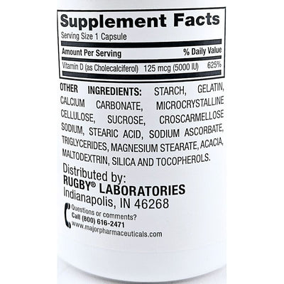 Vitamin D3  125 mcg (5000 IU)