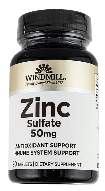 Zinc Sulfate 50 mg 90 Tablets by Windmill
