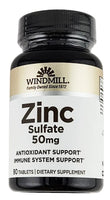 Zinc Sulfate 50 mg 90 Tablets by Windmill - Image 1