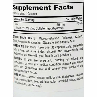 Rugby Zinc, 50 mg (Immune Support) 100 Capsules