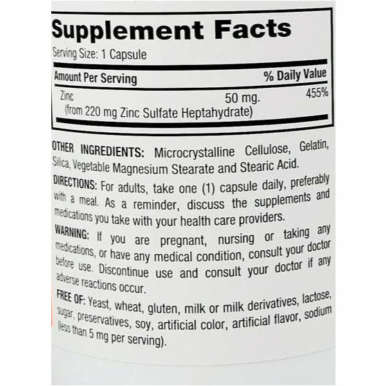 Zinc (Sulfate) 50 mg Immune Support Hargraves Online Healthcare