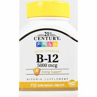 Vitamin B12 5000 mcg (Quick Dissolve) 110 Sublingual Tablets by 21st Century - Image 1