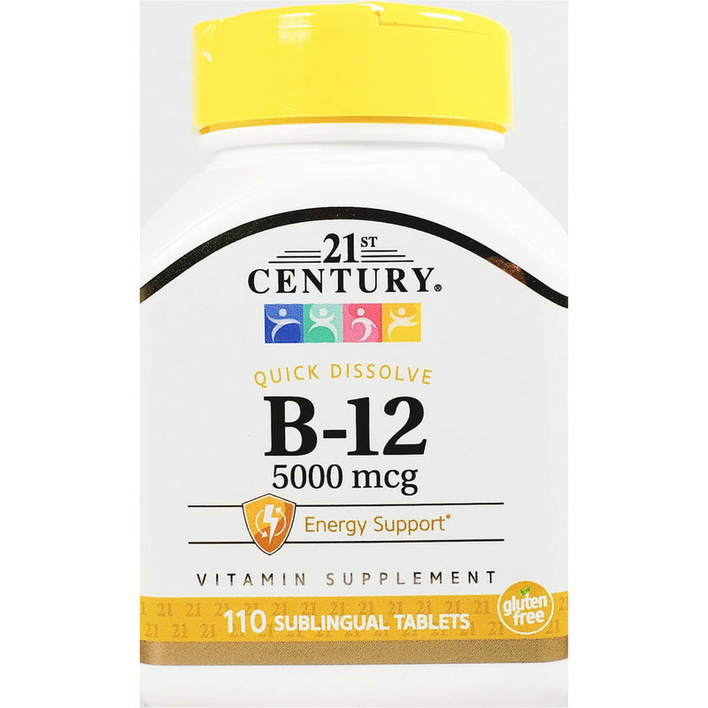 Vitamin B12 5000 mcg (Quick Dissolve) 110 Sublingual Tablets by 21st Century - Main product image