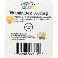 Vitamin B12 500 mcg 110 Tablets by 21st Century - Image 4