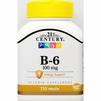 Vitamin B6 100 mg 110 Tablets by 21st Century - Image 1