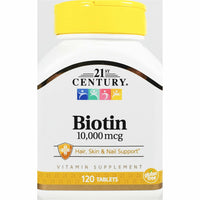 Biotin 10000 mcg 120 Tablets by 21st Century - Image 1