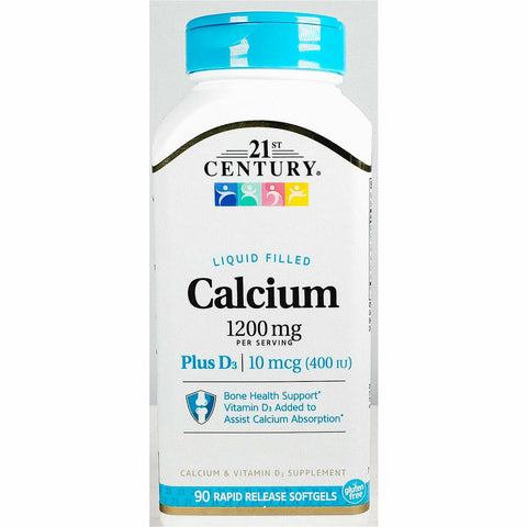 21st Century Calcium 1200 mg plus D3, 90 Rapid Release Softgels