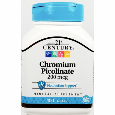 Chromium Picolinate 200 mcg 100 Tablets by 21st Century