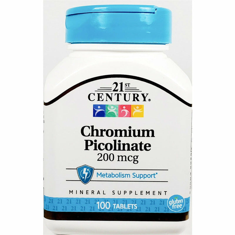 Chromium Picolinate 200 mcg 100 Tablets by 21st Century - Main product image