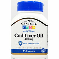 Cod Liver Oil 400 mg 110 Softgels by 21st Century - Image 1