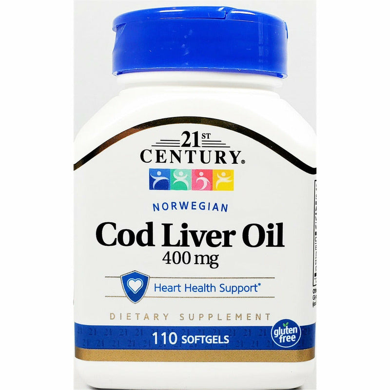 Cod Liver Oil 400 mg 110 Softgels by 21st Century - Main product image