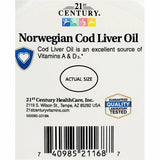 21st Century Cod Liver Oil (Norwegian), 400 mg 110 Softgels