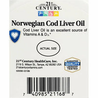 Cod Liver Oil 400 mg 110 Softgels by 21st Century - Image 4