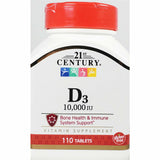 21st Century D3, 250 mcg (10,000 IU) 110 Tablets (Immune Support)