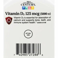 Vitamin D3 125 mcg (5000 IU) 110 Tablets by 21st Century - Image 4