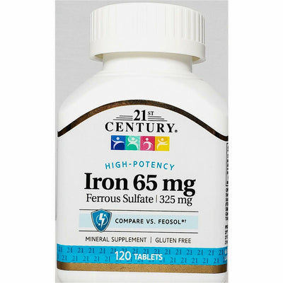 Iron 65 mg 120 Tablets by 21st Century